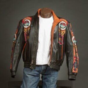 Arturo Arocha Leather Jacket with Kachinas